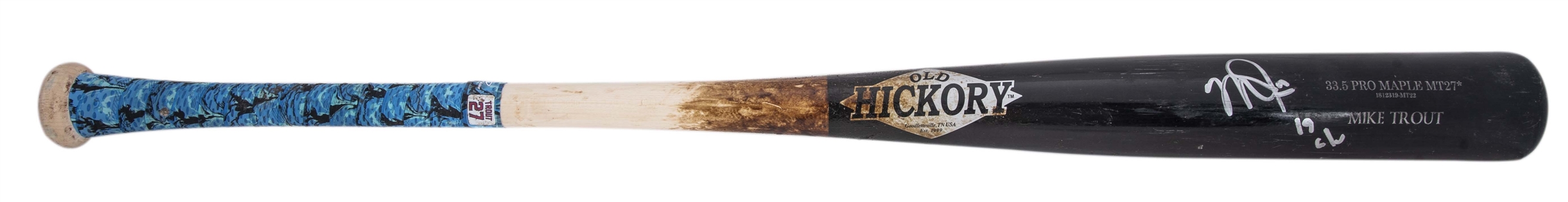 2019 Mike Trout Game Used, Photo Matched & Signed Old Hickory MT27* Model Bat (Anderson Authentics & PSA/DNA GU 10)